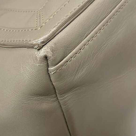 Auth BALENCIAGA Navy Cabas S 339933 Beige Leather - Tote Bag - Picture 12 of 12